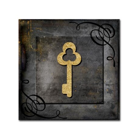 LightBoxJournal 'Grunge Gold Crown Key' Canvas Art,35x35